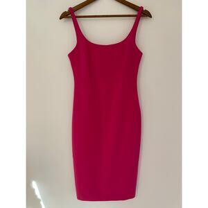 LIKELY Gabrielle Sleeveless Bodycon Midi Dress Fuschia Hot Solid Pink 6 EUC